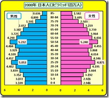 人口ピラミッド２０００年