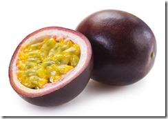 Fresh passion fruit on white background